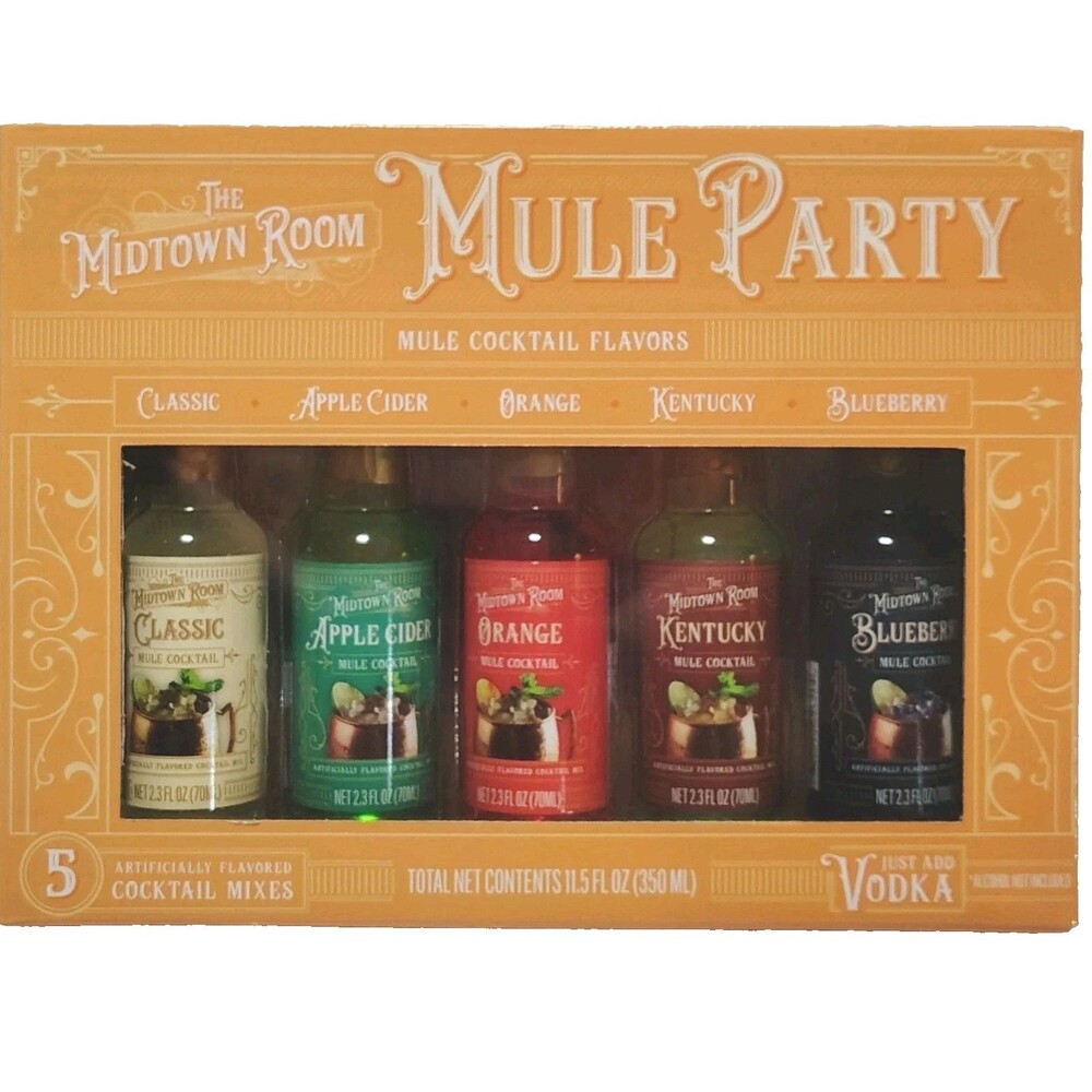 The Midtown Room Mule Party Holiday Classic Cocktail Mixes Gift Set of 5 -11.5oz